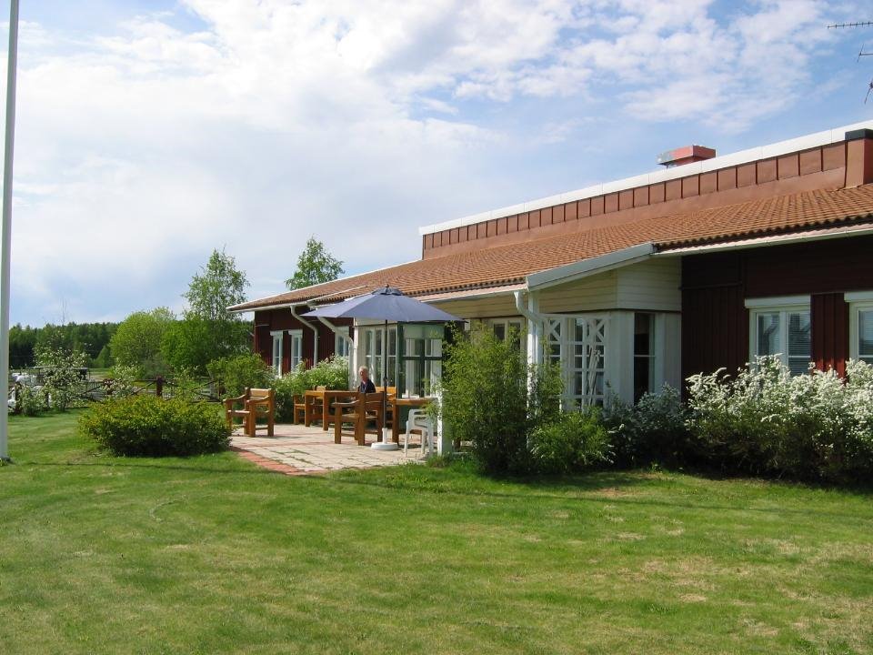 Trädgård med sittplatser