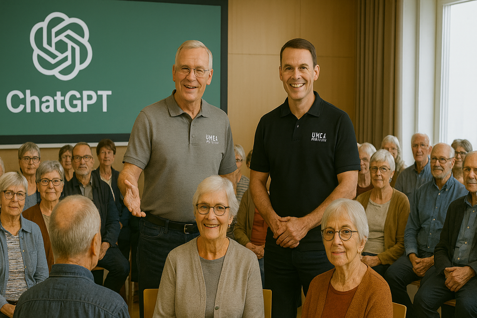 Samling av människor som tittar in i kameran