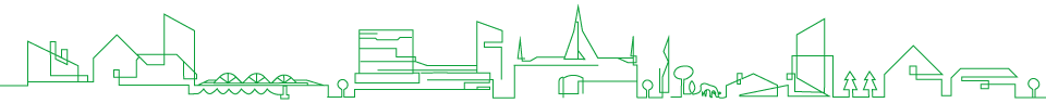 Illustration med siluett av Umeås stadsdelar