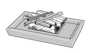 Illustration som visar hur du staplar vedträn.