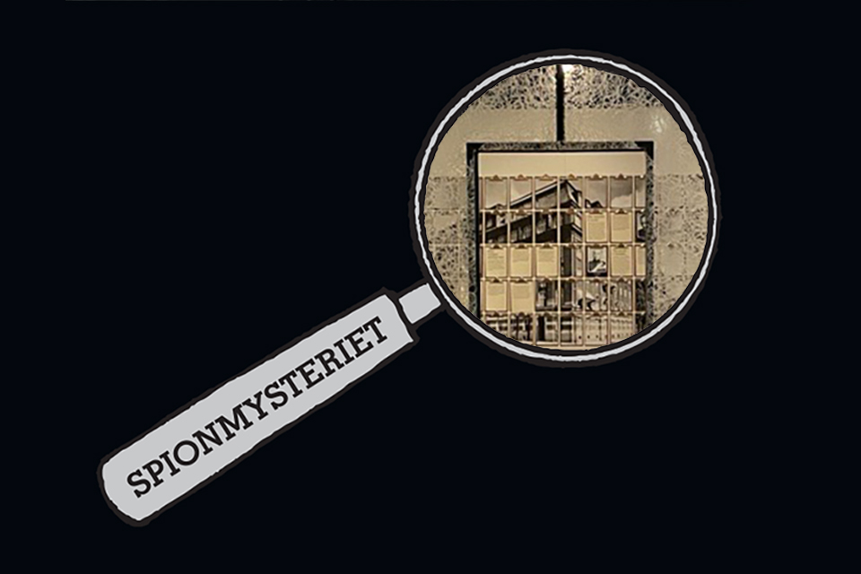 Förstoringsglas med texten Spionmysteriet