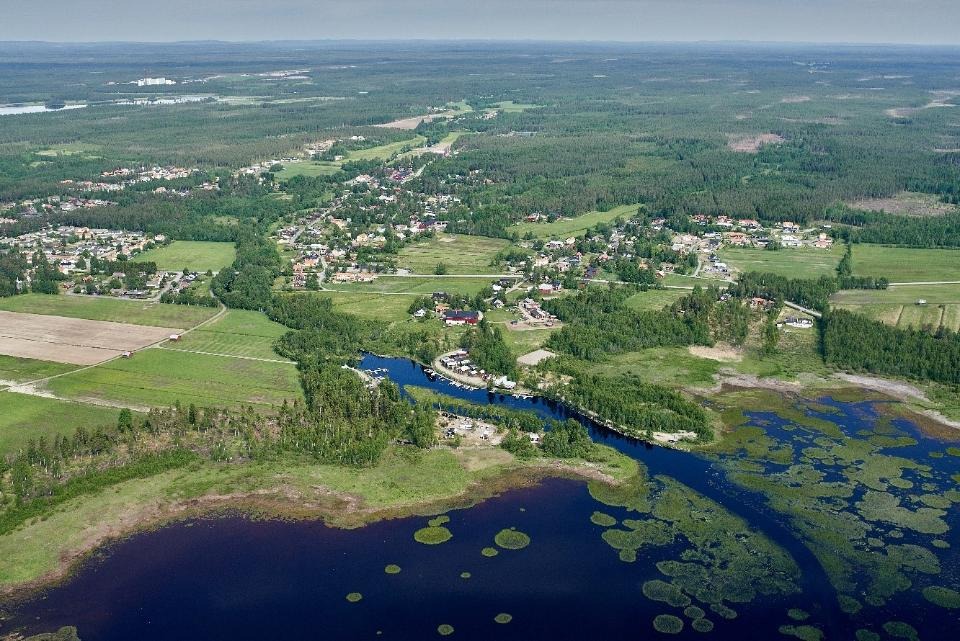 Flygfoto över Täfteå