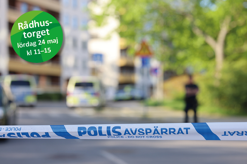 Bostadsområde med polisens avspärrningsband i fokus.