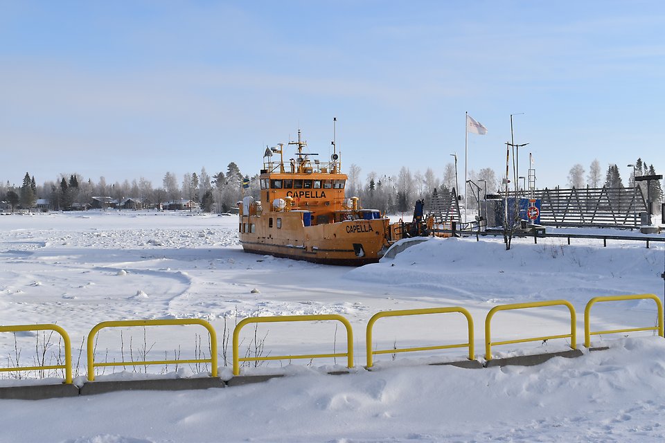 Färjan Capella som trafikerar Holmöleden, som var trasig under testperioden
