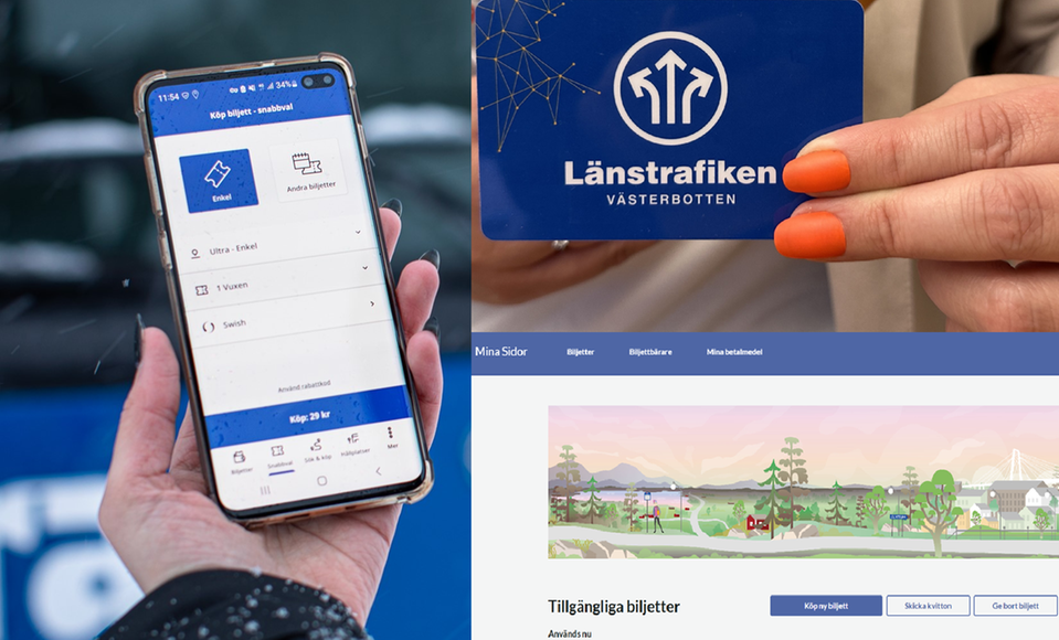 mobil som visar busstider