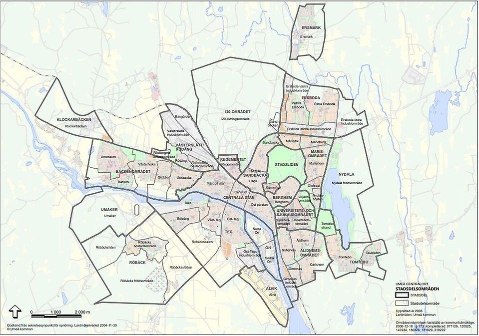 Stadsdelar och stadsdelsområden