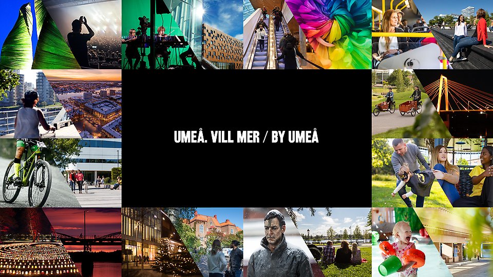 Bildkollage som visar bilder från Umeå.